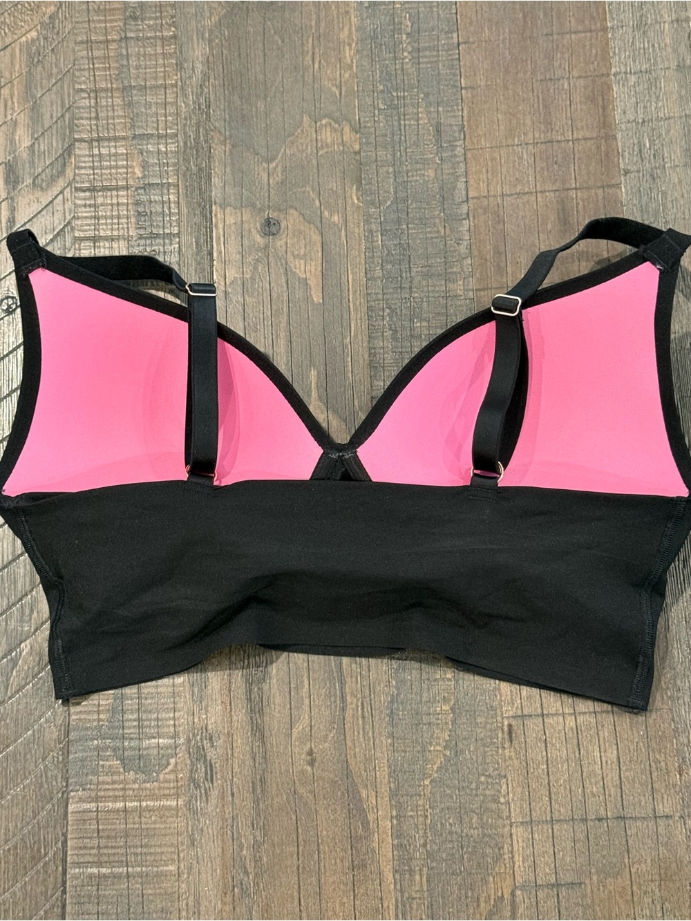 PINK Victoria’s Secret Black Wireless Push-Up Bralette Bra Molded Padding Large - Picture 6 of 11